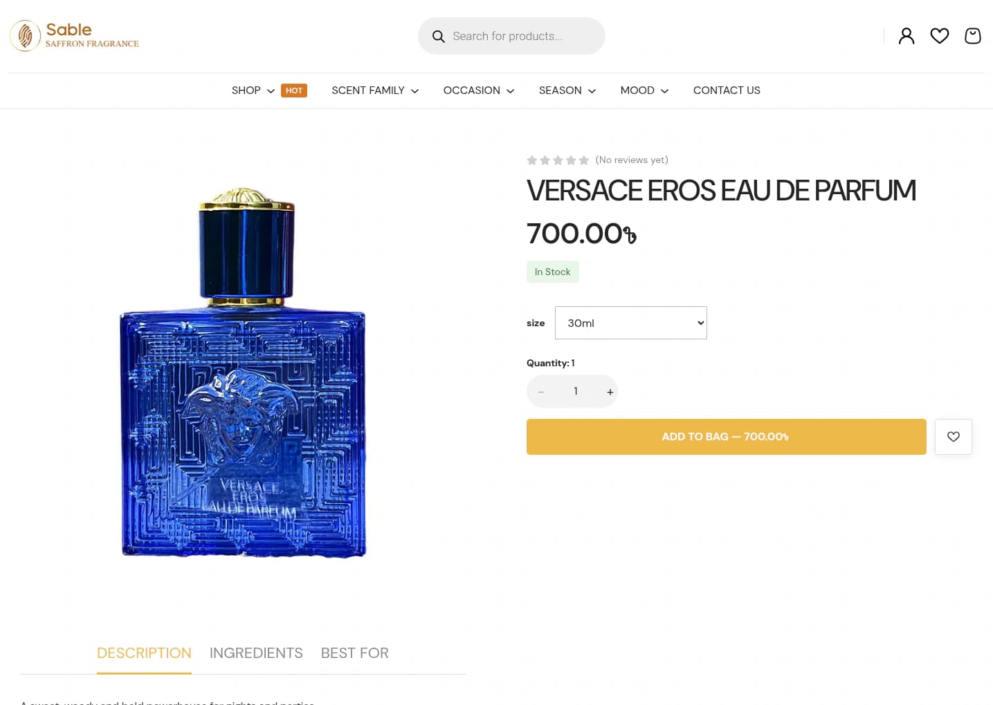 Sable Saffron Product Page
